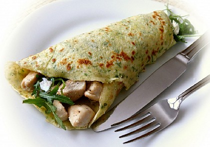 Crepe rellena con queso vegano